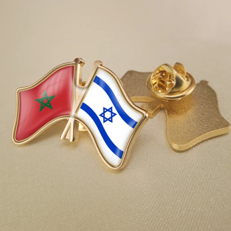 Израиль и Марокко перекрестные двойной флаг дружбы значков на булавке брошь