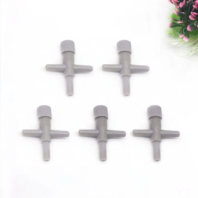 Grey three ways 5 шт./лот, воздушный регулирующий клапан для аквариума, 2, 3 способа, воздушный насос для аквариума, соединительный клапан управления, воздушный трубчатый шланг для аквариума - Цвет: Grey three ways