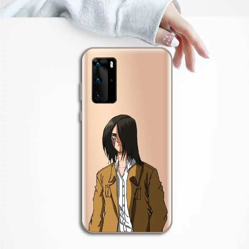

Eren Jaeger Attack on titan anime Phone Case Transparent for Huawei P honor 8 10i 20 30 40 smart 2019