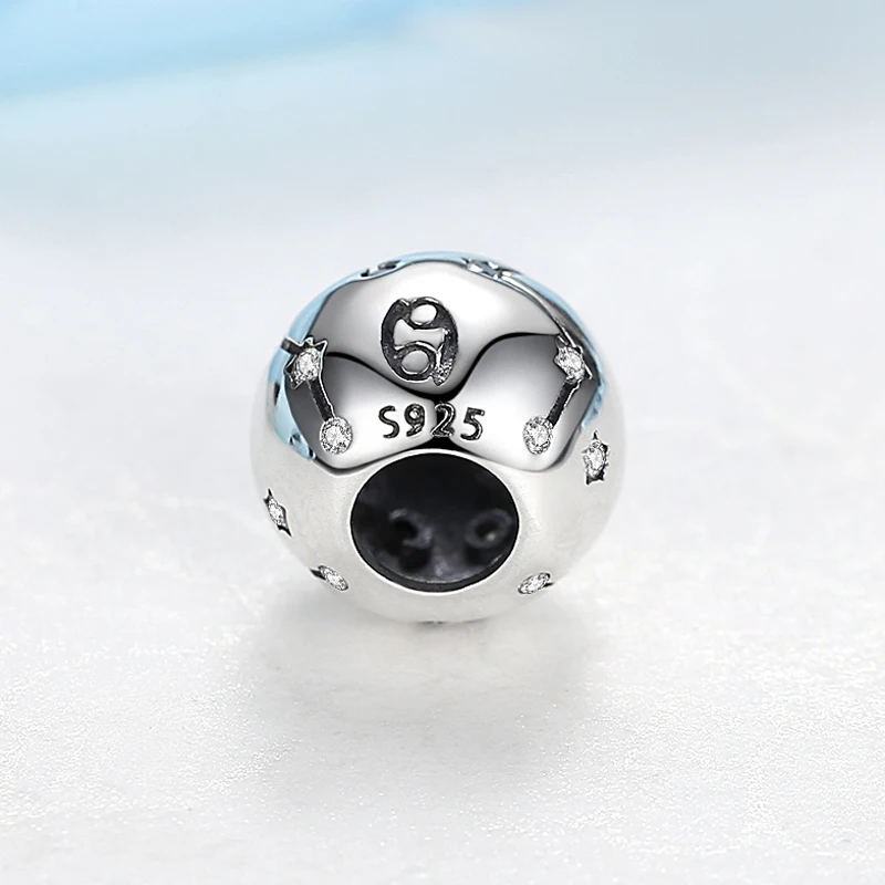 Оригинальные 100% 925 пробы серебряные Знаки зодиака аквариус бусины подходят для