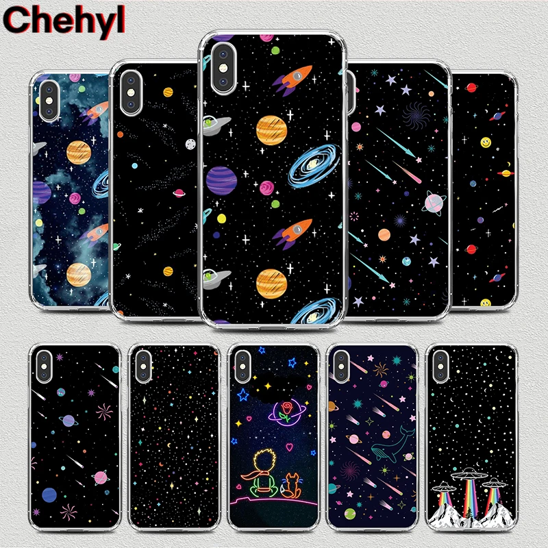 Роскошные Чехлы для мобильных телефонов Universe IPhone 11 8 7 6s Plus X XS MAX XR Starry Sky мягкие