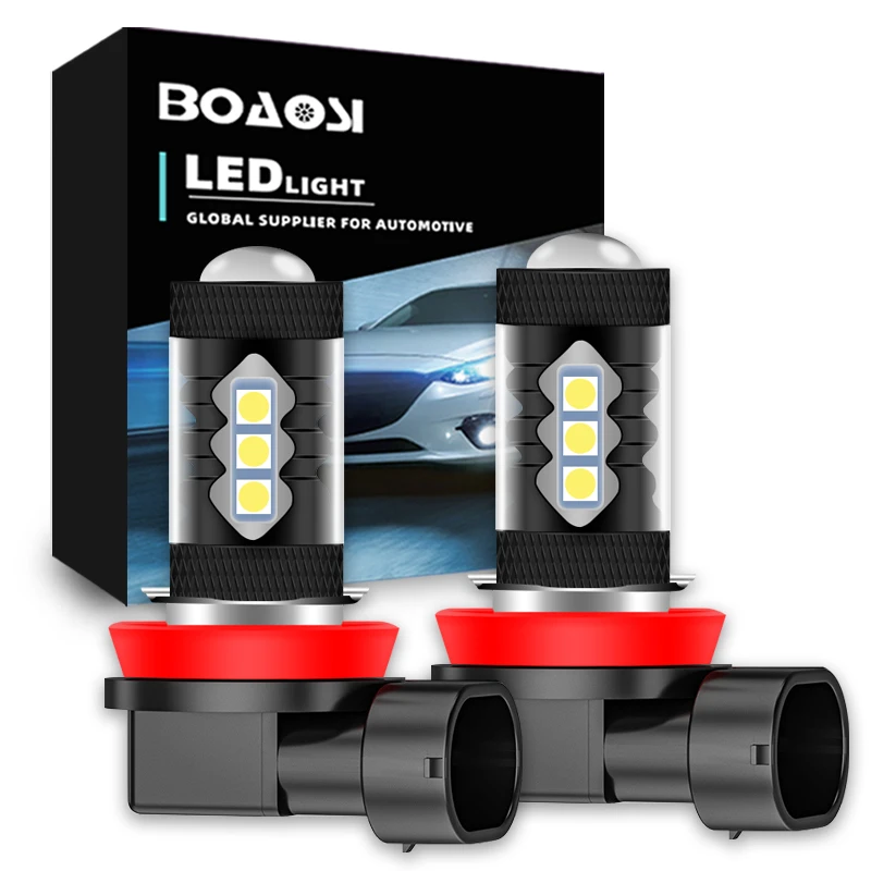 

2x H8 H7 H11 9006 HB4 Car 3030 LED Fog Headlight Bulbs 6500K White Auto Fog Lamp Day Running Light