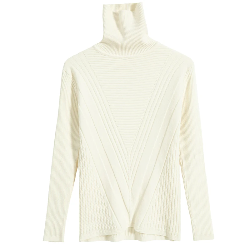 

New Elegant Women Autumn Winter pullover sweater Slim all-match bottoming shirt Turtleneck long-sleeved sweater top
