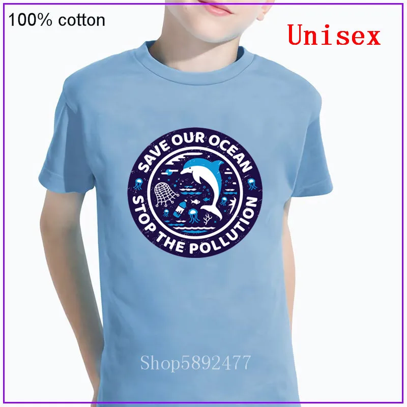Save Our Ocean Stop the Pollution/детская футболка одежда для мальчиков и девочек с