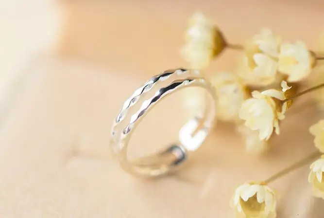 Настоящее серебро 925 пробы хорошее ювелирное изделие двурядное кольцо GTLJ1355 |