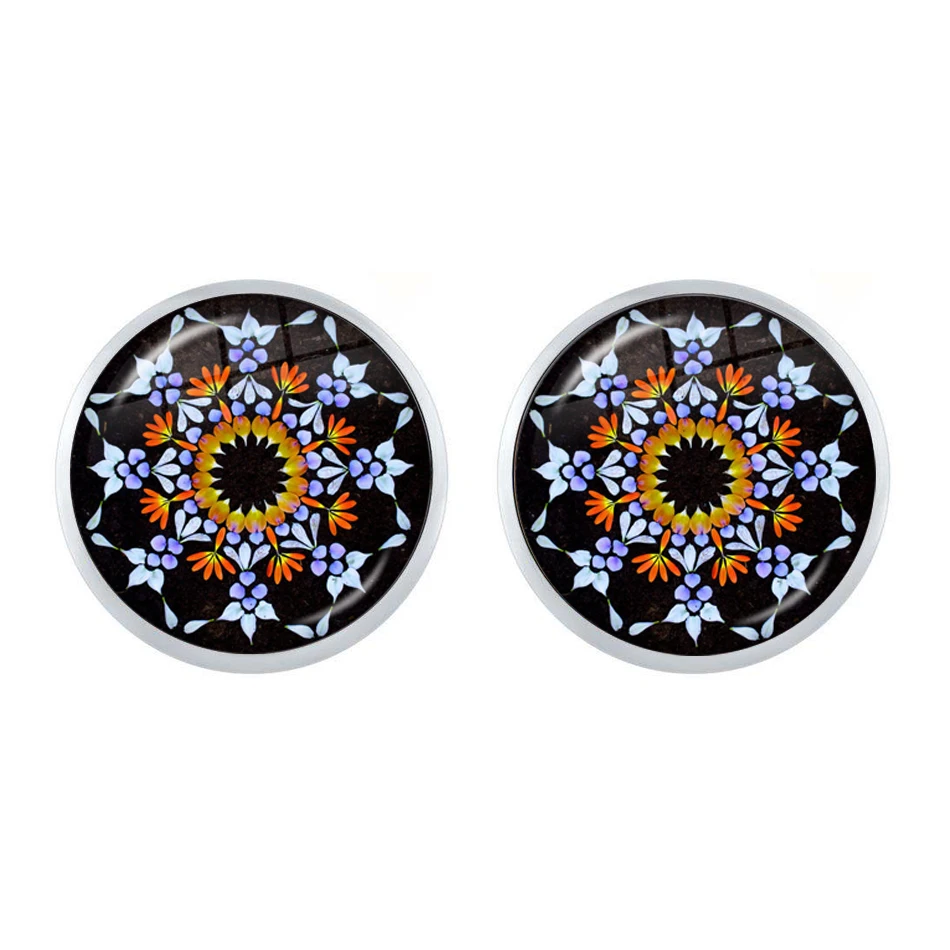 Очаровательные серьги с изображением мандалы хна кристаллами украшение в виде