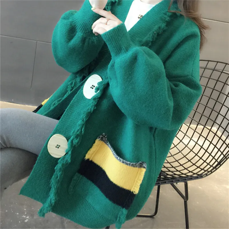 Женский свитер пальто 2019 Весна Новая мода повседневное вязаное осень женский