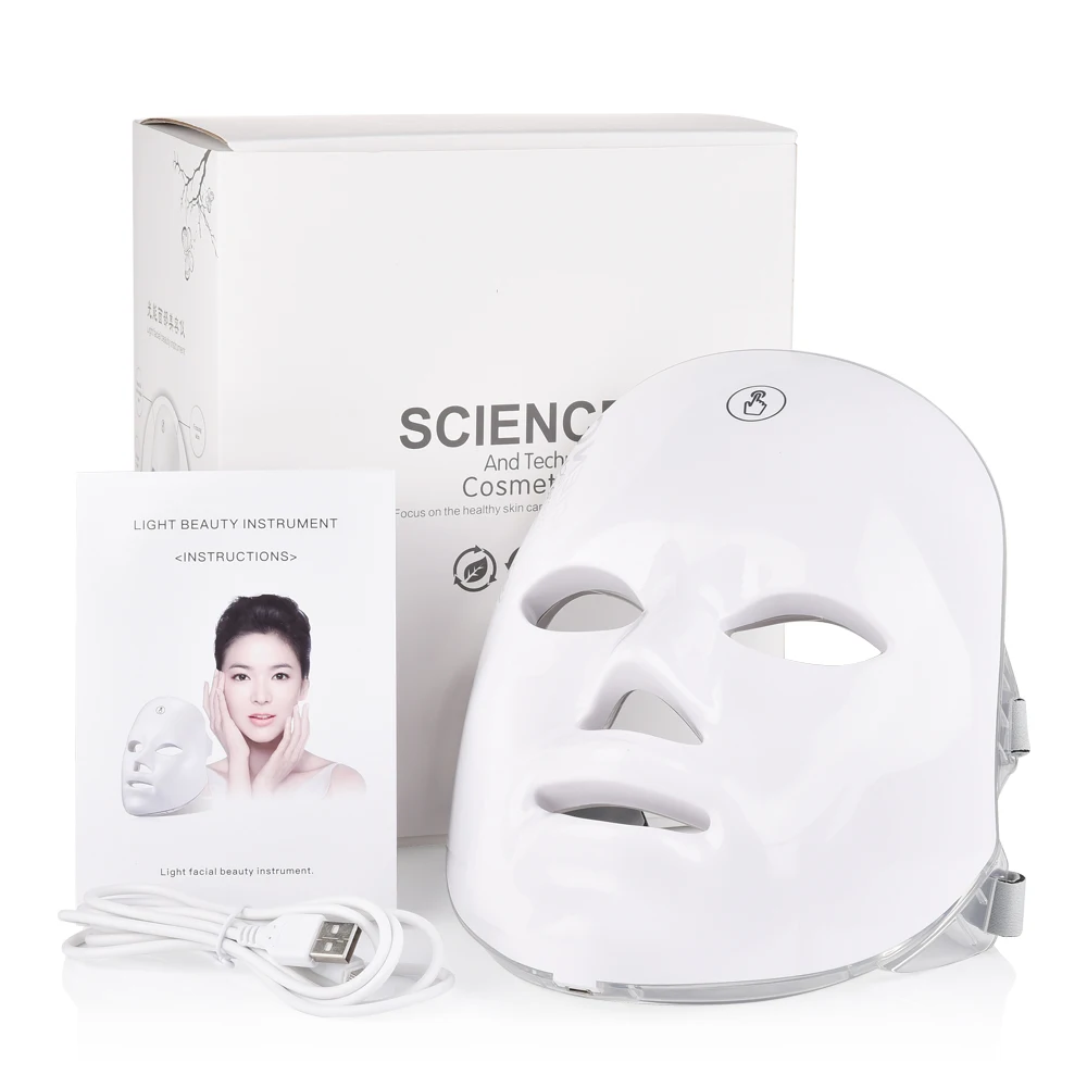

7 Colors Light Therapy Facial Mask Touch Electric LED Photon Skin Rejuvenation Acne Freckle Removal Anti Wrinkle Skincare Beauty