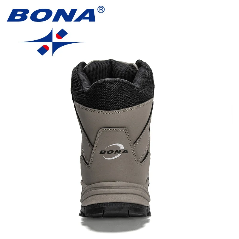 BONA 2022 New Designers Brand Action Leather Hiking Boots Outdoor Sports Shoes Men Anti-skiing High Top Plush Winter Boots Man