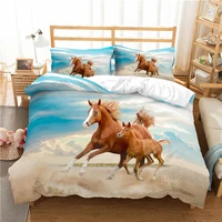 luxury 3d animal horse series printed bedding set 23pcs comfortable duvet cover pillowcase home textile queen and king size