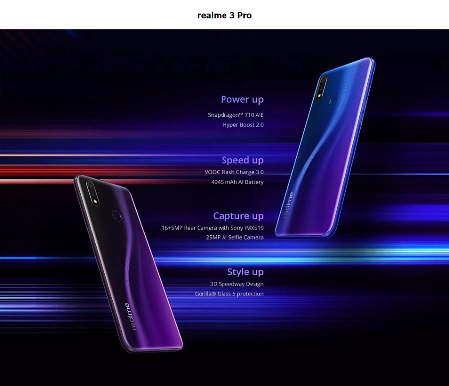 EU версия OPPO REALME 3 pro 6,3 ''4/6 ГБ 64/128 Гб Смартфон 4045 мА/ч, 16+ 5 Мп двойной Камера VOOC Быстрая зарядка 3,0 мобильный телефон