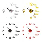 DIY настенные часы 3D зеркальная поверхность наклейка домашний офис Декор часы Y98E