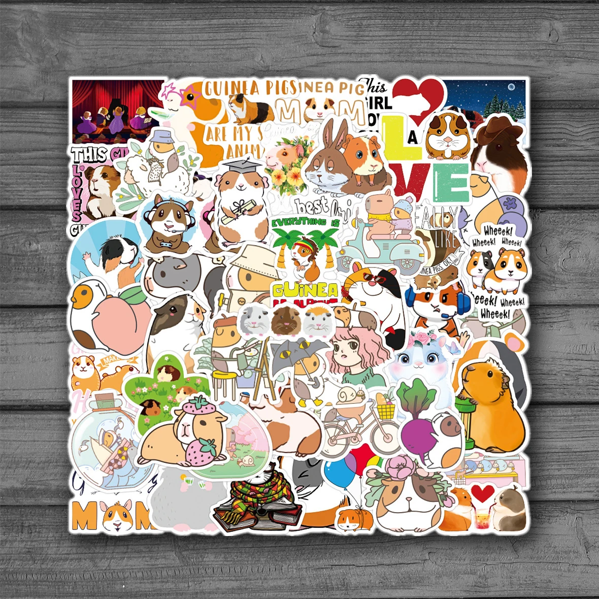 

10/50pcs Cute Animals Kawaii Guinea Pig Stickers Japanese Cartoon Hamster Sticker for Scrapbook Stationery Laptop Phone Decor