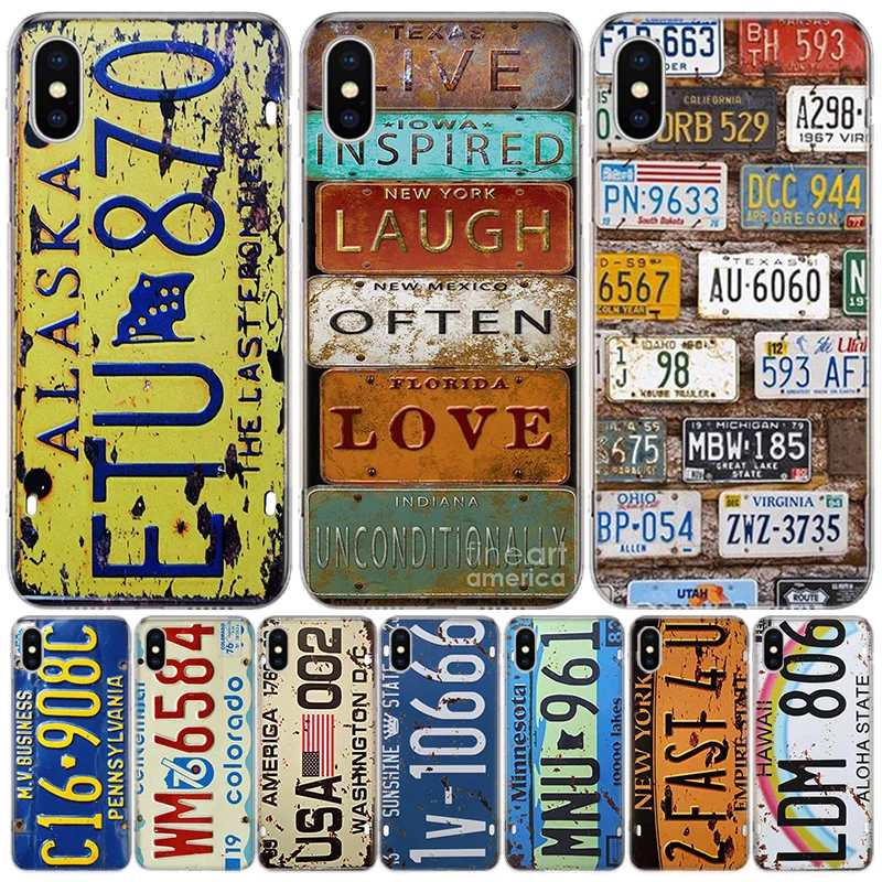 

funny License New York plate number Phone For Apple Iphone 13 14 Pro Max 12 Mini 11 Case X XS XR 8 Plus 7 6 6S SE 2020 5 5S Cove