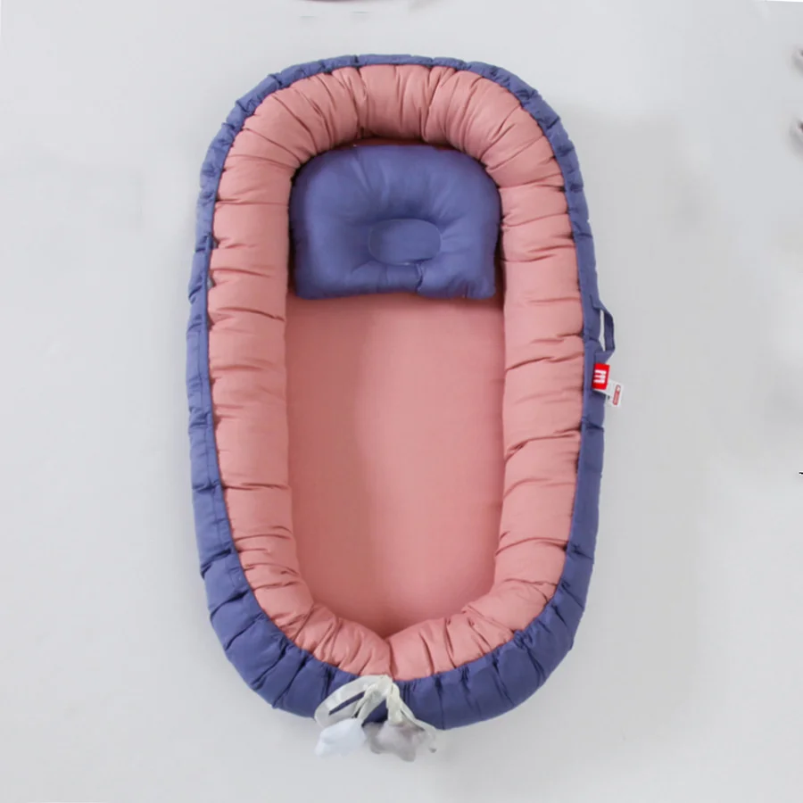 

80*50CM Portable Baby Nest Bed For Boys Girls Travel Bed Toddler Cotton Cradle Crib Baby Newborn Soft Bed Bassinet Bumper