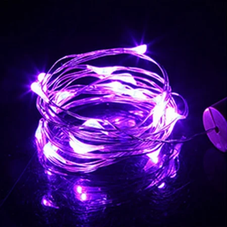 Purple Светильники в форме винных бутылок 2 м 20 светодиодный S серебро Медный провод бутылка светильники-пробка светодиодный Батарея светящиеся гирлянды для рождественских праздников Свадебная - Испускаемый цвет: Purple
