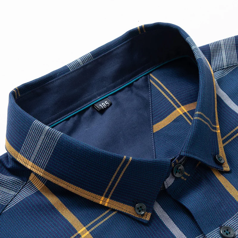 Рубашка мужская хлопковая с длинным рукавом Повседневная блуза из ткани Оксфорд