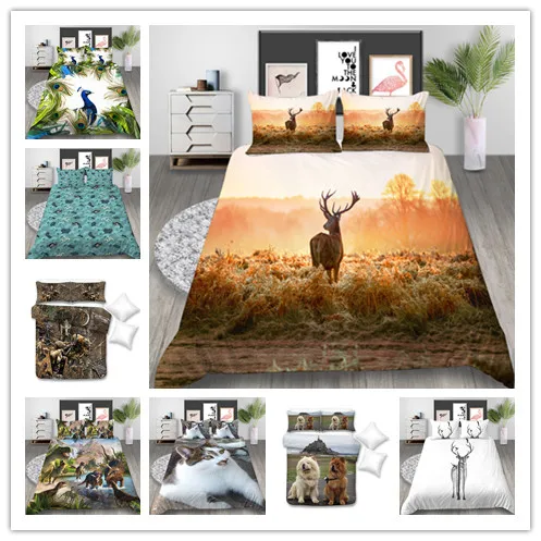 Комплект постельного белья из микрофибры с мультяшными животными 2/3