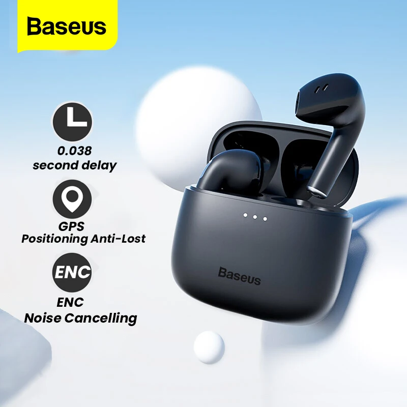 

Baseus E8 True Wireless Earphones TWS Bluetooth Headphones 5.0 Low Latency Gaming Headset HD Stereo Earbuds For iPhone 12 Xiaomi