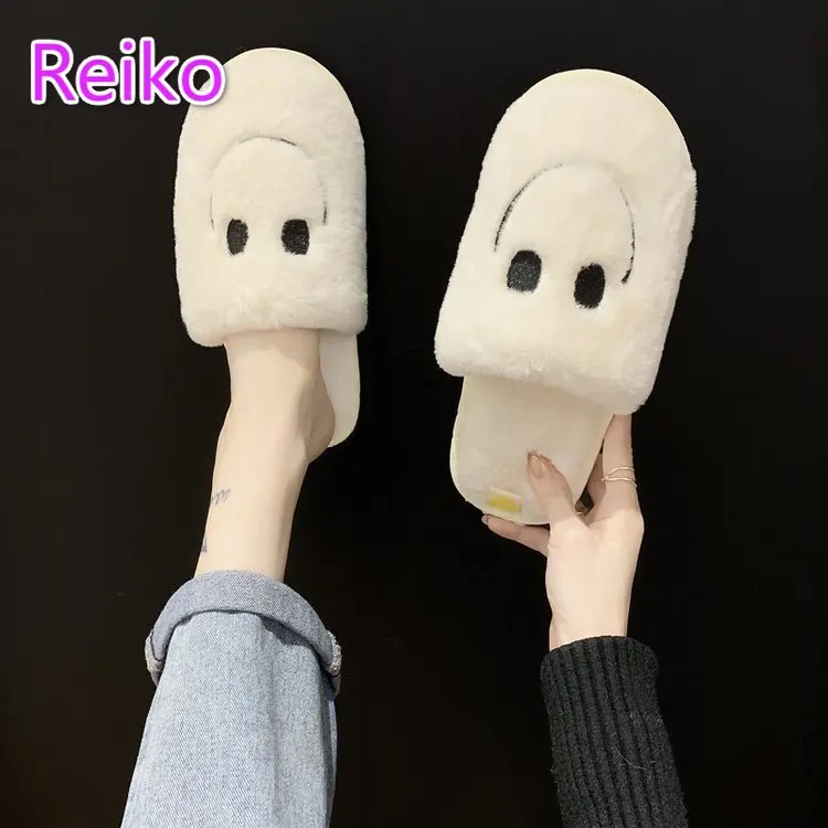 Хлопковые тапочки женские зимние домашние удобные полутапочки Baotou кролик стразы