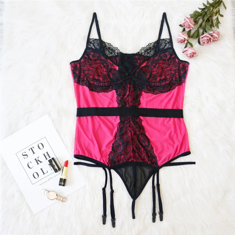 Сексуальное женское белье больших размеров Открытая грудь прозрачное кружевное