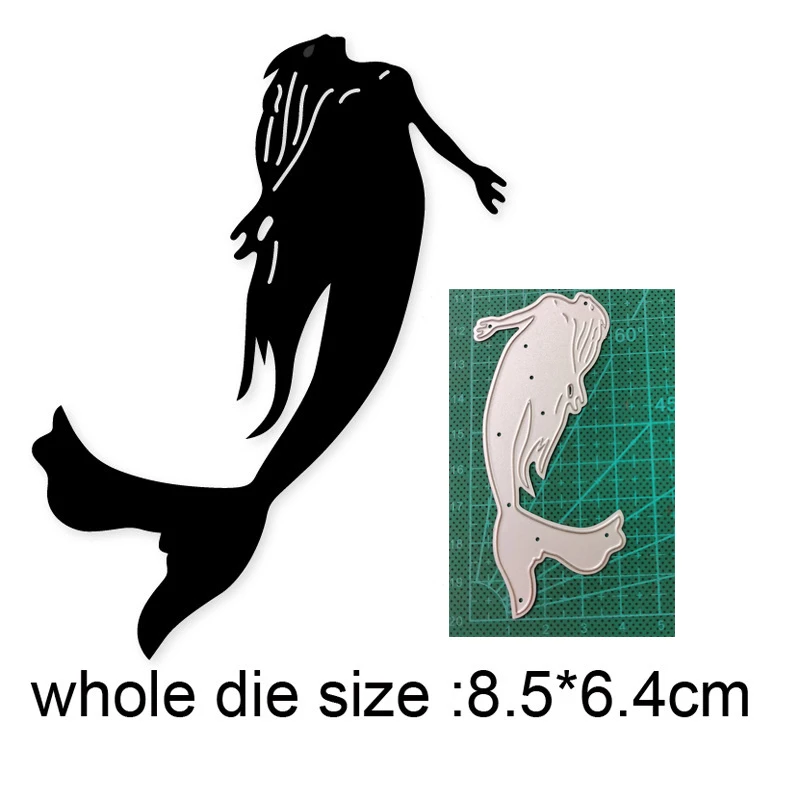 

2021 new metal dies Beauty Woman Mermaid cutting dies Scrapbooking paper craft die cut mold knife mould blade punch stencil dies