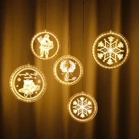 3d usb window hanging santa claus led string fairy light christmas holiday lamp party decorations