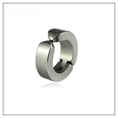 silvery Корейская версия, черные панковские серьги, мужские гипоаллергенные серьги из титановой стали, серьги на клипсах, для ушей, без отверстия для ушей - Окраска металла: silvery