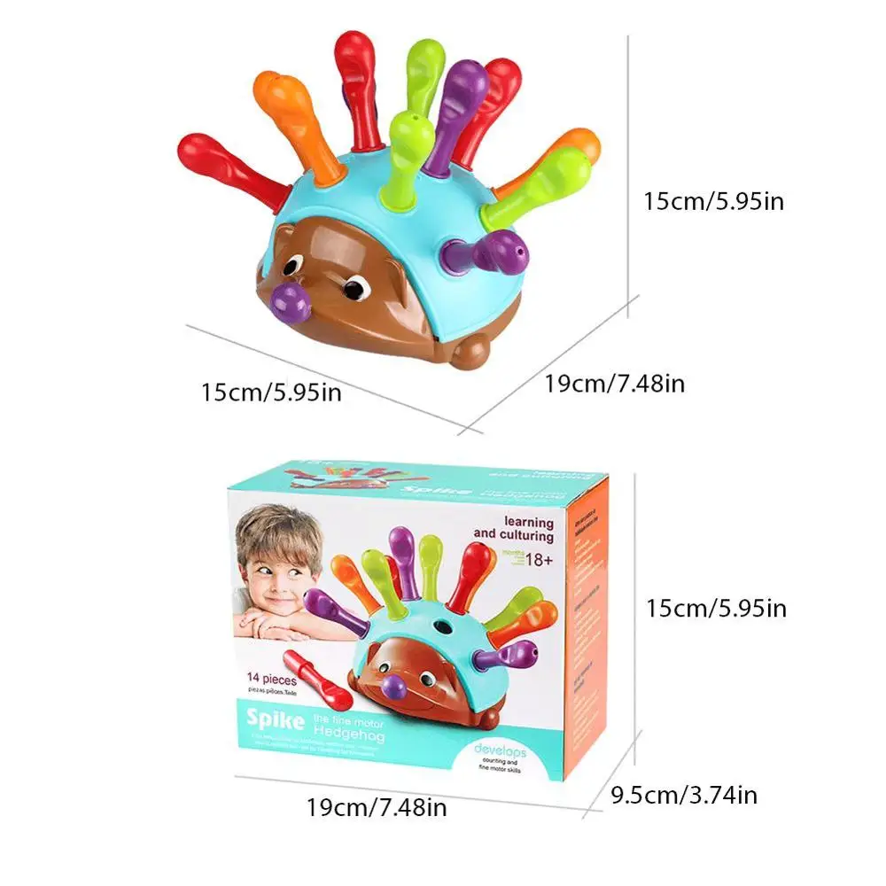 

Baby Toys 13 24 Months Hedgehog Sorter Color Stacking Toy for kids Early Education Learning Interactive Hedgehog Toys Gifts