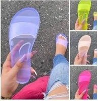 summer new fashion girls fructose sandals transparent jelly slippers women casual shoes low cut flat red sandals beach shoes