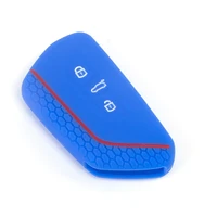 1pcs silicone car key case remote control protector cover skin 3 button for vw volkswagen golf 8 mk8 2020 skoda auto accessories