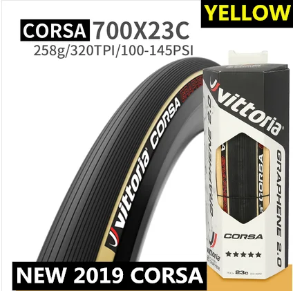 Vittoria Corsa G+ Competition Graphene 2,0 700x25 Black Tan 320 TPI шины для дорожного велосипеда - Цвет: corsa 2.0 yellow 23C