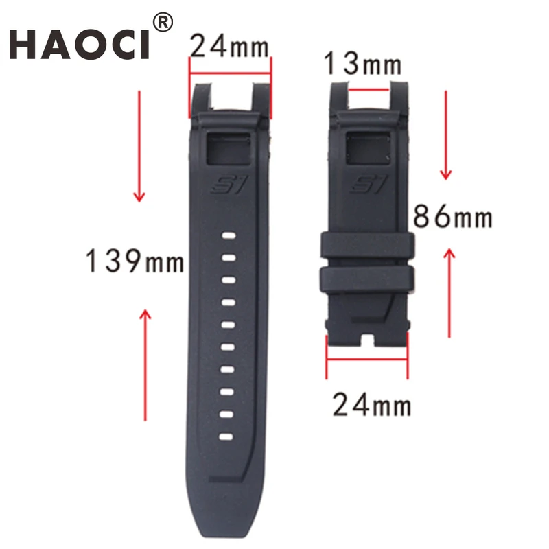Ремешок силиконовый для наручных часов Invicta S1 удобный и водонепроницаемый