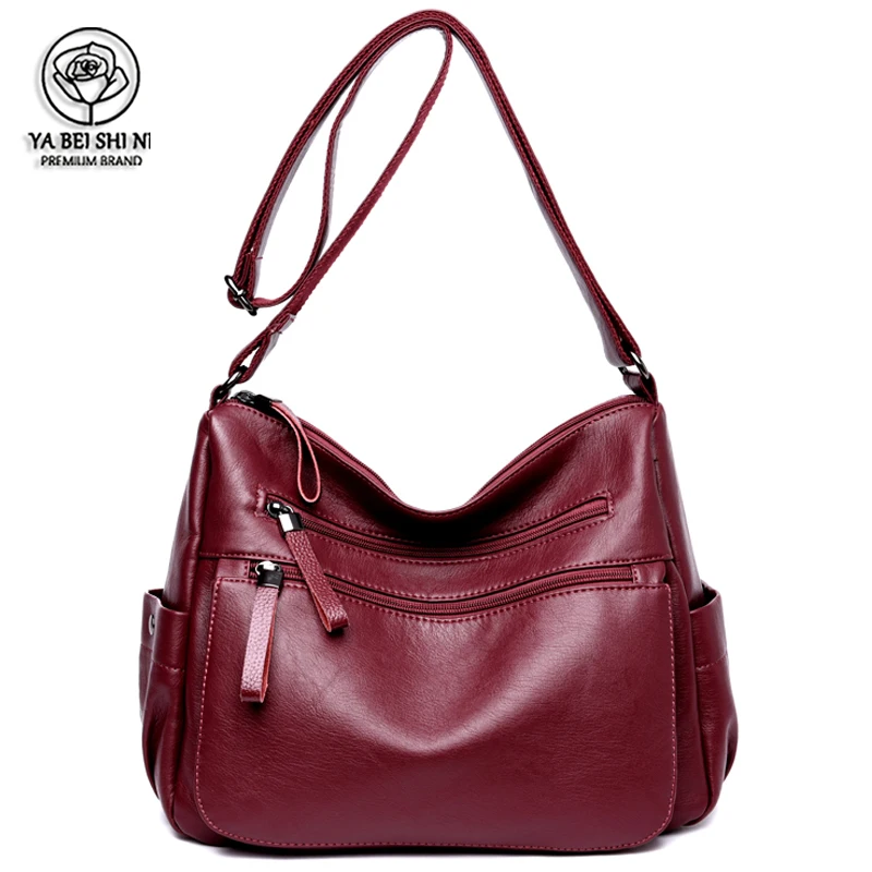 Модная женская однотонная сумка через плечо с двойной молнией сумка-мессенджер в