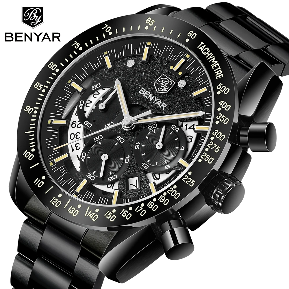Фото BENYAR брендовые Роскошные мужские часы военные кварцевые спортивные наручные