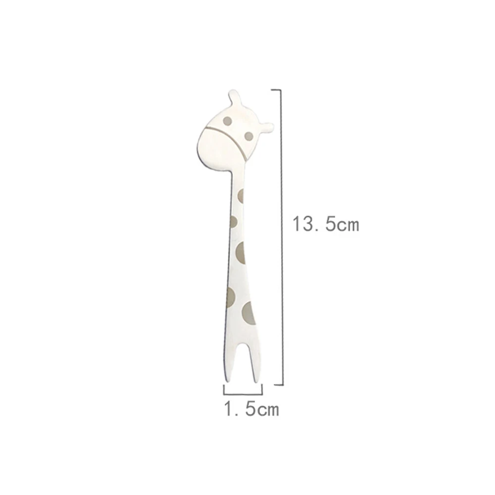 

6PC/Set Cute Giraffe Fruit Fork Food Sticks Reusable Cake Tableware Kitchen Party Dinner Fruit Stick Mini Salad Fruit Tag Fork