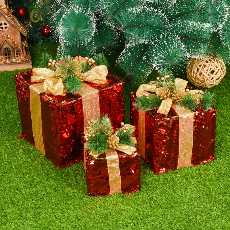 

Christmas Gifts Red Christmas Boxes Christmas Tree Pendant Happy New Year Home Decoration Adornos Para Arbol De Navidad