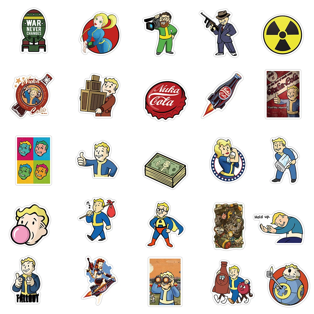 

10/30/50PCS Game Fallout Graffiti Stickers Car Skateboard Laptop Guitar Travel Luggage Waterproof Decal Kid Toy Cartoon Sticker