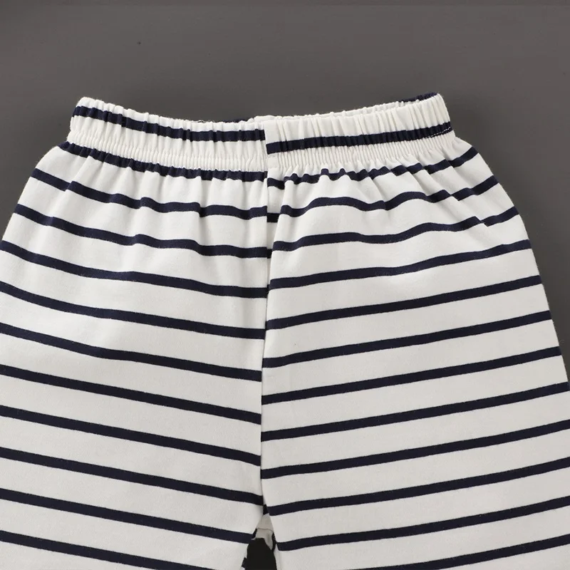 

New Baby Boy Clothes Summer 2pcs Set Cotton Cute Cartoon Lion Striped Short Sleeve T-shirt+short Pants Toddler Boy Pajamas 1-5Y