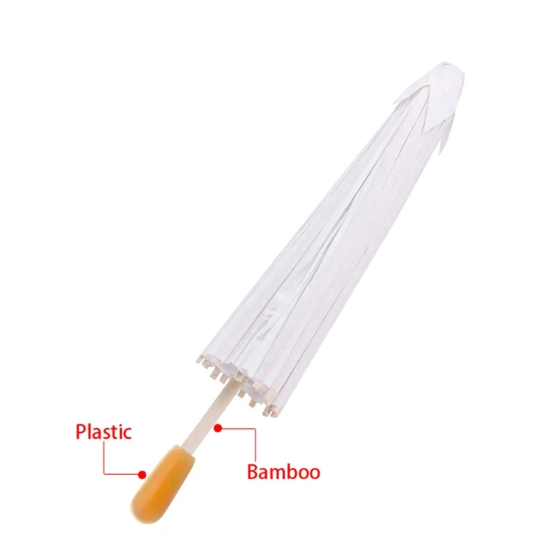 Белый чистый китайский бумажный зонтик H7JB Детские краски сделай сам