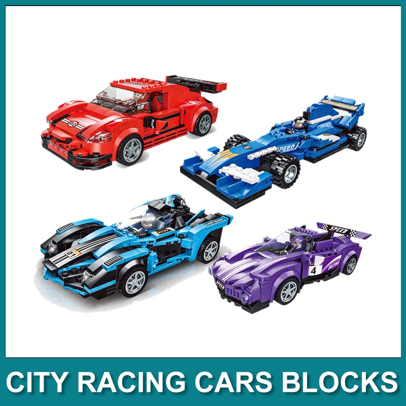 

City Racing Car Building Blocks MOC Sporting Cars Technology Creator Highways Model Bricks Toys For Children Christmas BOY Gifts