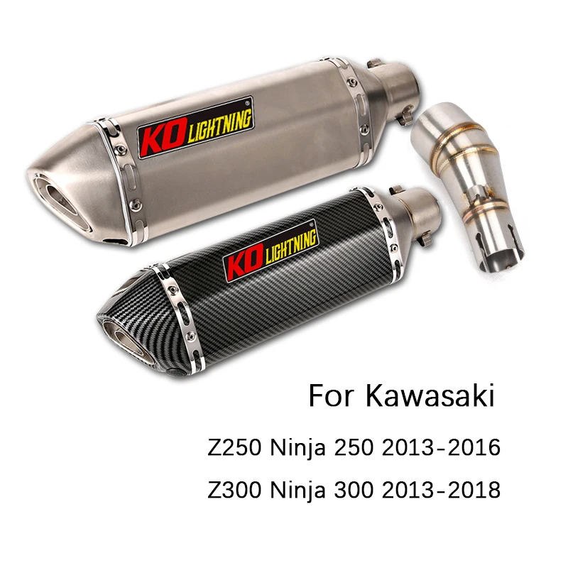 

For Kawasaki Z3000 Ninja 3000 2013-2018 Motorcycle Exhaust Pipe Mid Pipe Slip On 51mm Muffler Escape Z250 Ninja 250 2013-2016