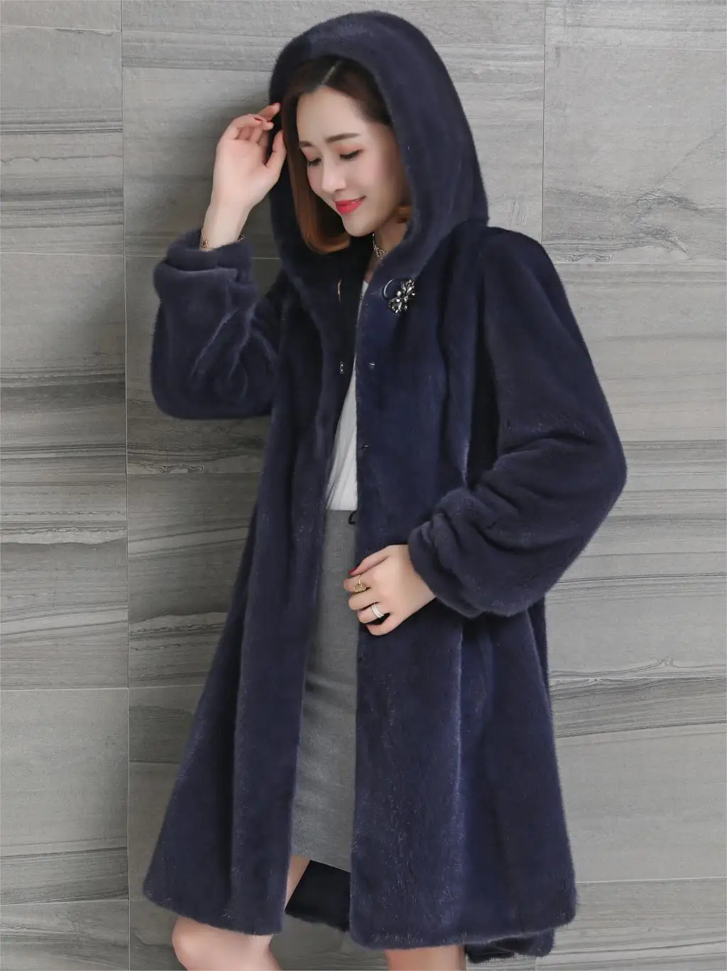 2020 зимнее Новое Женское Норковое Пальто цельное меховое пальто с капюшоном