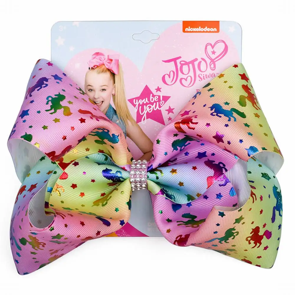 8 &quotjojo siwa заколка для волос малышей Большой Jojo банты ручной работы единорог