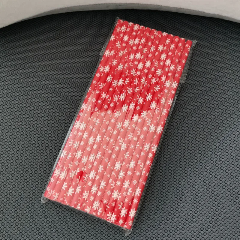 

Paper Drinking Straws Set Disposable Tableware Christmas Wedding Party Supplies PAK55