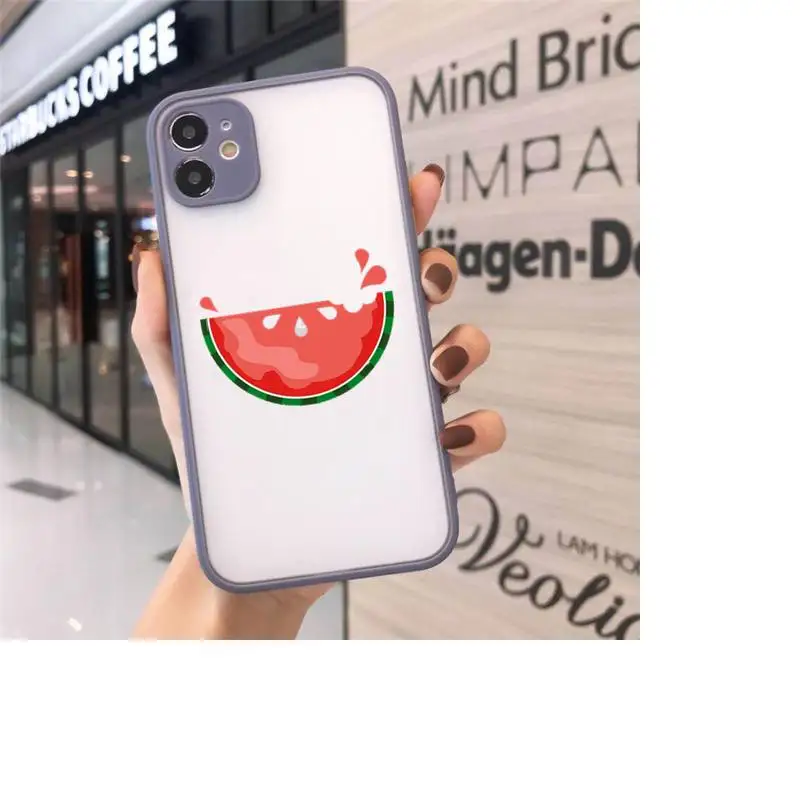 

Summer fruit watermelon Phone Cases Matte Transparent for iPhone 7 8 11 12 s mini pro X XS XR MAX Plus cover funda