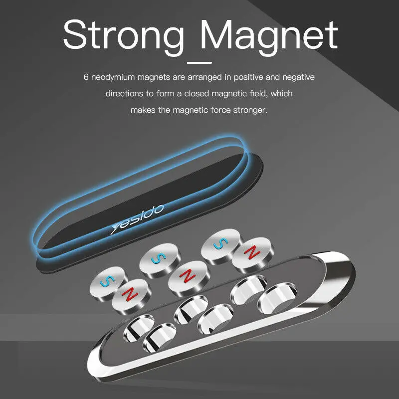 Yesido C55 Mini Strip Shape Magnetic Car Phone Holder Stand Wall Magnet Mount Home for iPhone Samsung Huawei All Mobile Phone
