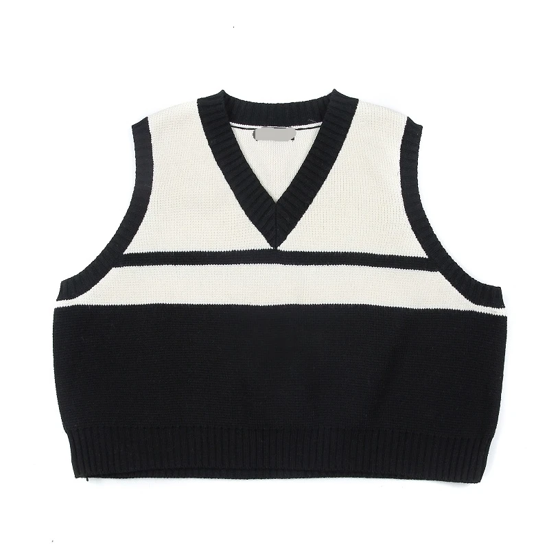 

2019 Autumn And Winter Version Of The European And American Style Loose Color Matching Short Knit Casual Sweater