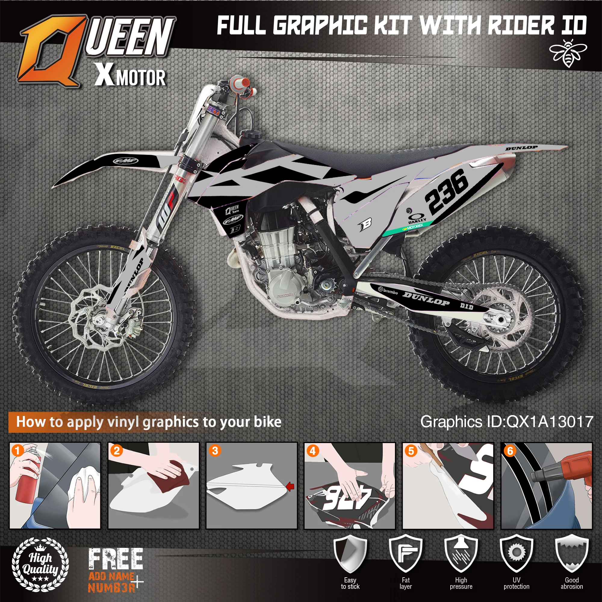 QUEEN X MOTOR Custom Team графические наклейки Набор наклеек для KTM 2013 2014 2015 SX SXF 2016 EXC Φ