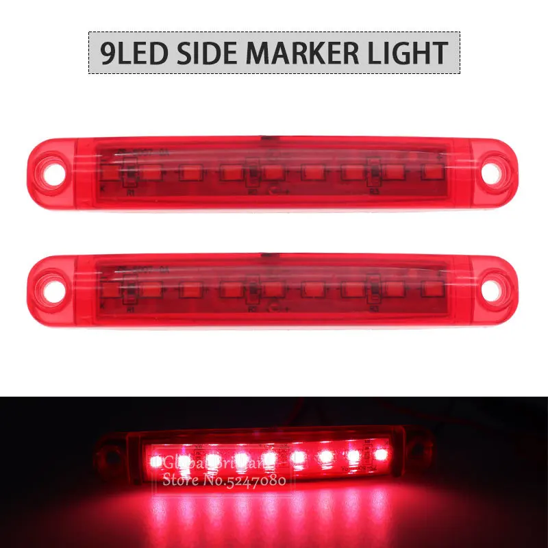 

2 шт., красные светодиодные фонари для грузовиков, 24 В